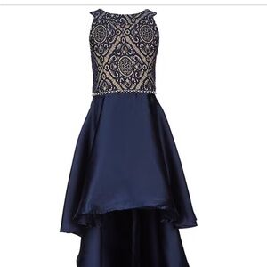 Xtraordinary Navy Blue Formal Kids Dress